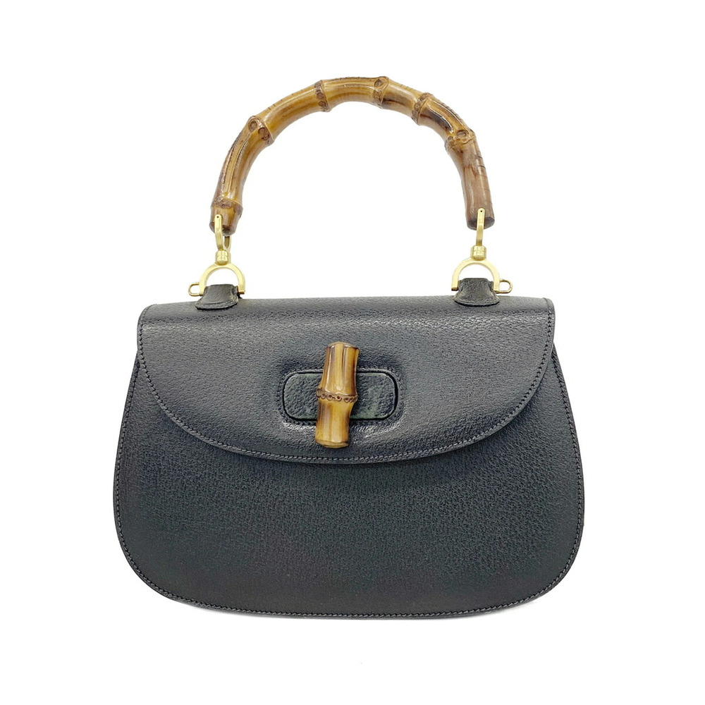 Gucci Bamboo Handbag 000 2029 0633 Leather Black Women's